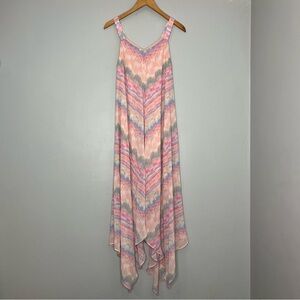 Emma & Michele Pastel High Low Hem Chiffon Lined Sundress W